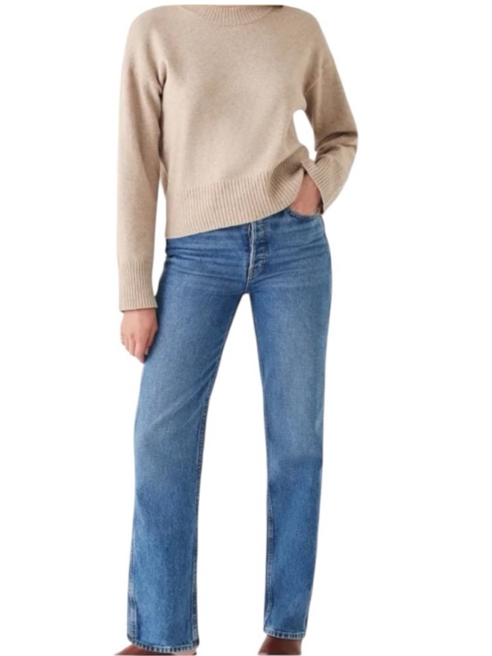 Faherty Jackson Crewneck Cotton Blend in Oatmeal Heather
